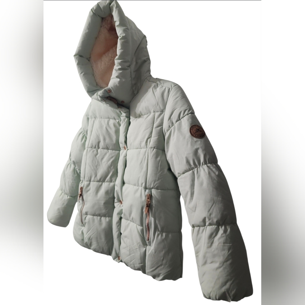 NEW ZeroXposur Light Green Puffer Jacket with Hood